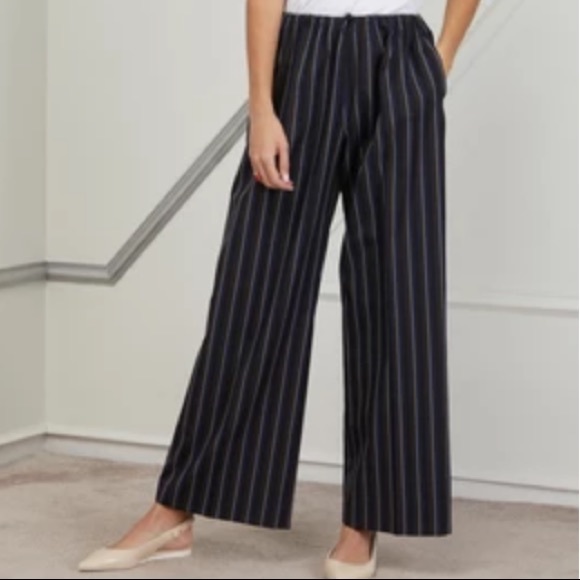 Dries Van Noten Pants - Dries Van Noten Stripe Cotton Drawstring Pants